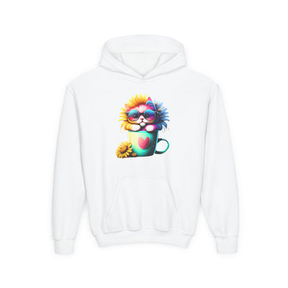 Cool Sunflower Kitten 2 Youth Hoodie