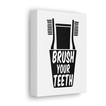 Brush Your Teeth Canvas Vertical Wraps w/o Frame