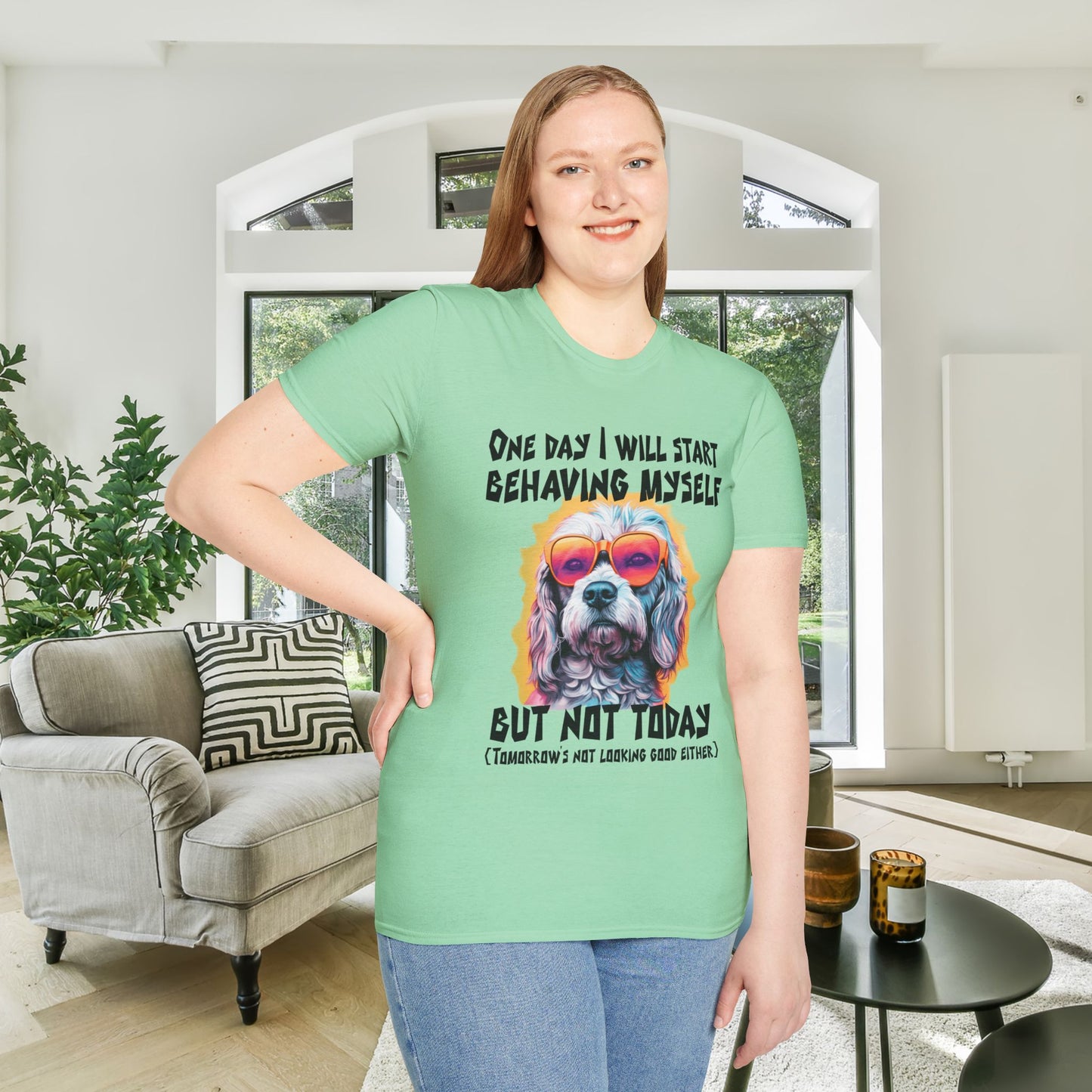 One Day I Will Start Behaving Myself... Adult T-shirt