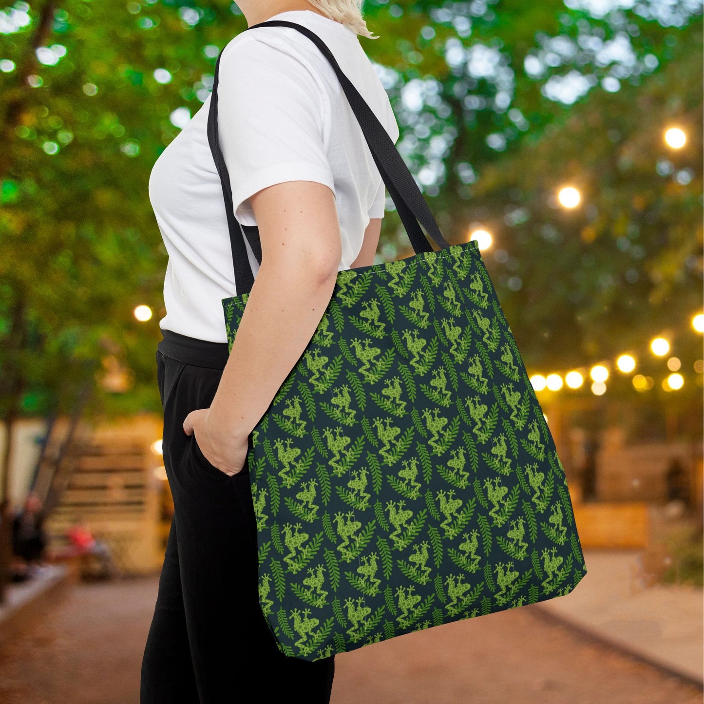 Emerald Canopy Frogs Canvas Tote Bag