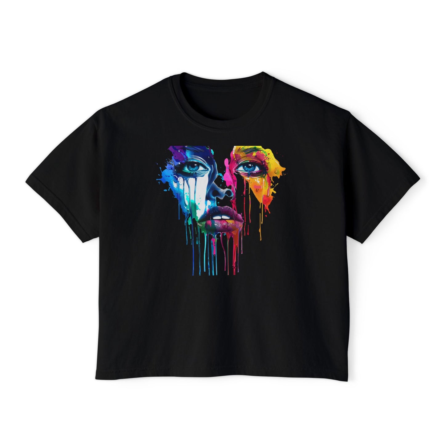 Colorful Face Women's Boxy Tee