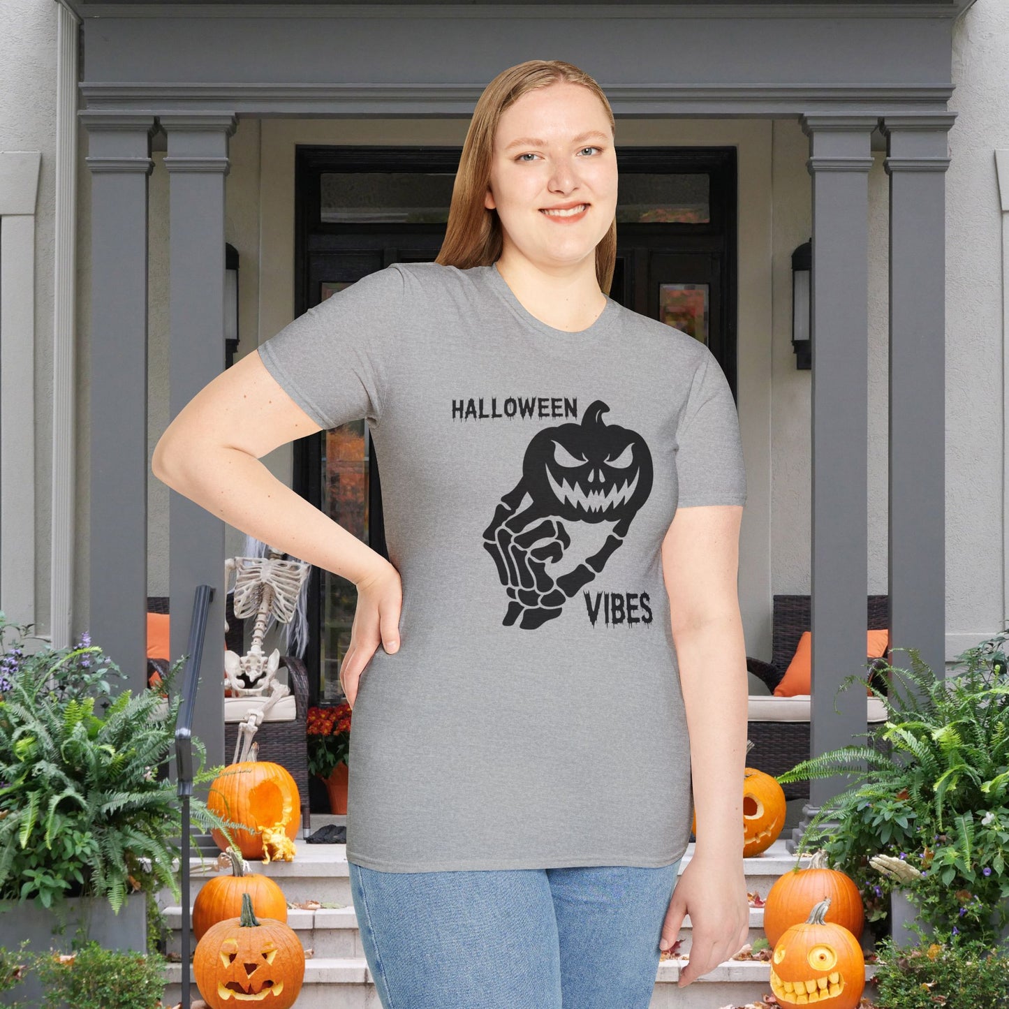 Pumpkin Halloween Vibes Adult T-shirt