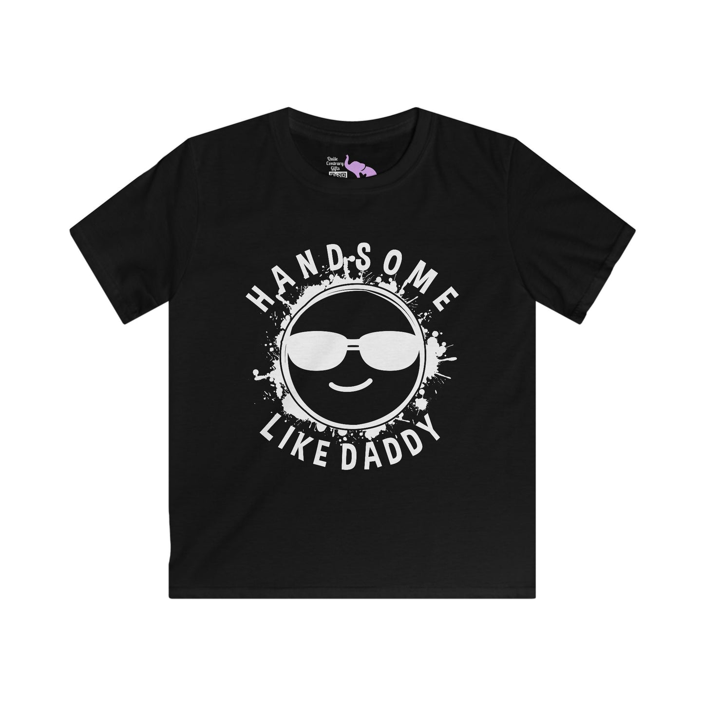 Handsome Like Daddy (Smiley Face) Kids Softstyle Tee