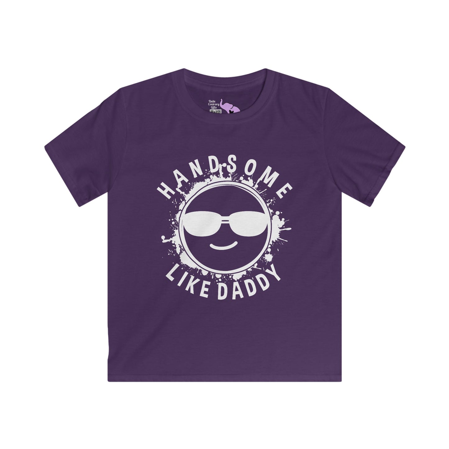 Handsome Like Daddy (Smiley Face) Kids Softstyle Tee