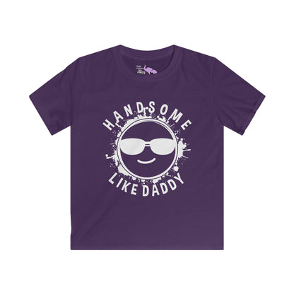 Handsome Like Daddy (Smiley Face) Kids Softstyle Tee