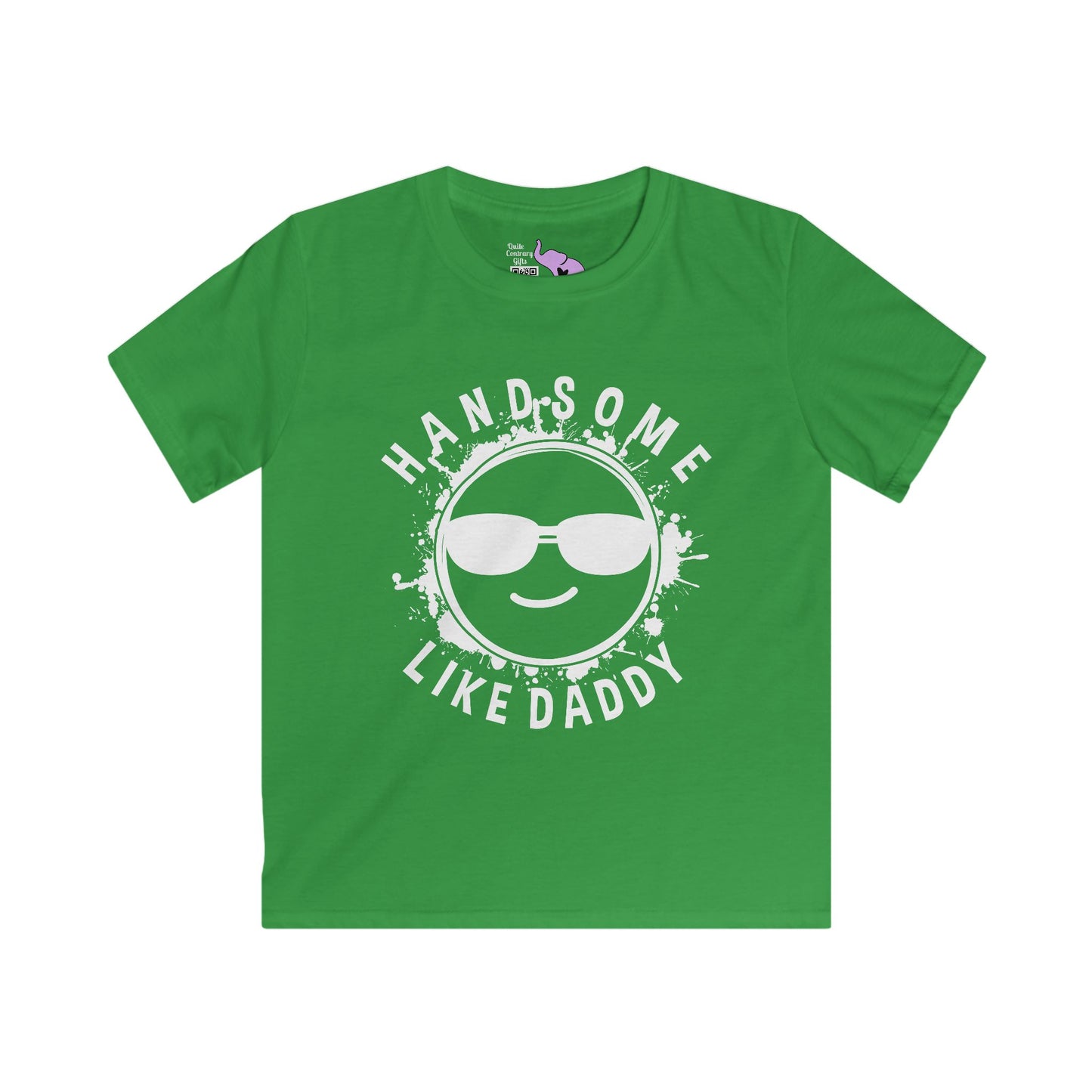 Handsome Like Daddy (Smiley Face) Kids Softstyle Tee