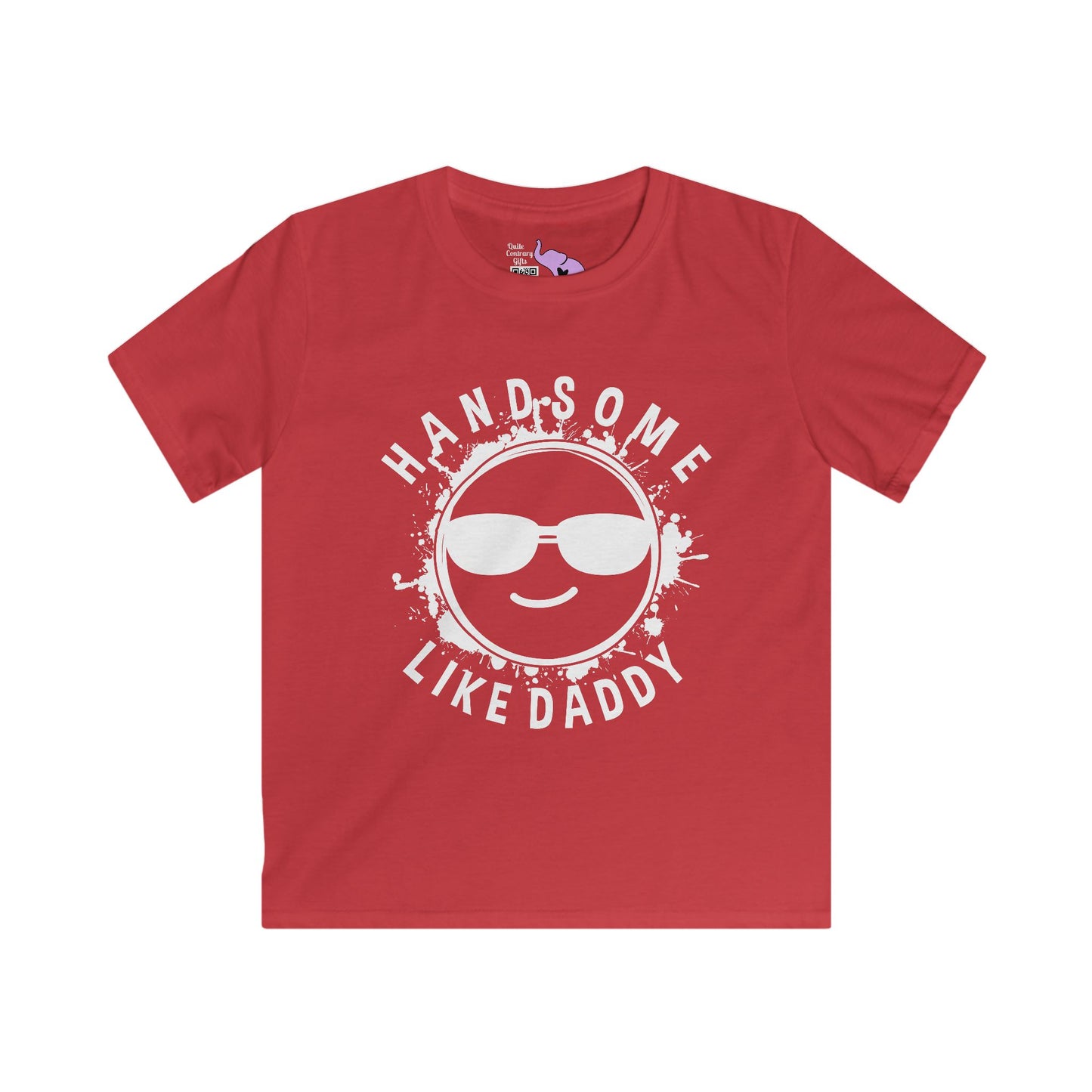Handsome Like Daddy (Smiley Face) Kids Softstyle Tee