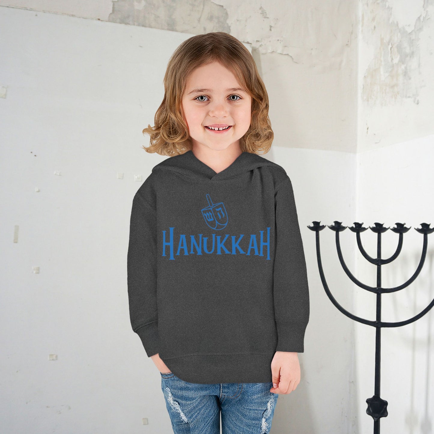 Hanukkah Toddler Pullover Fleece Hoodie
