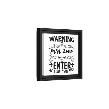 Warning Fart Zone Enter At Your Own Risk Framed Canvas Bathroom Art