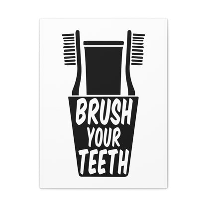 Brush Your Teeth Canvas Vertical Wraps w/o Frame