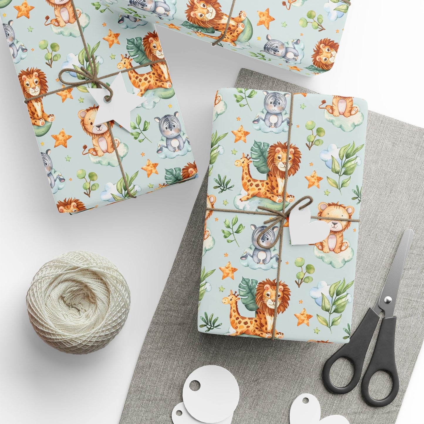 Cute Safari Animals Wrapping Paper