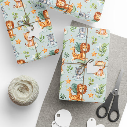 Cute Safari Animals Wrapping Paper