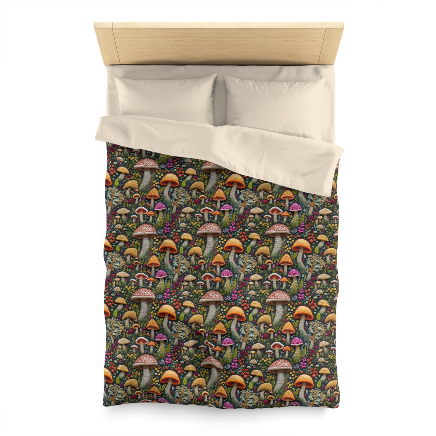Whimsical Woodland Mushrooms Microfiber Duvet Cover