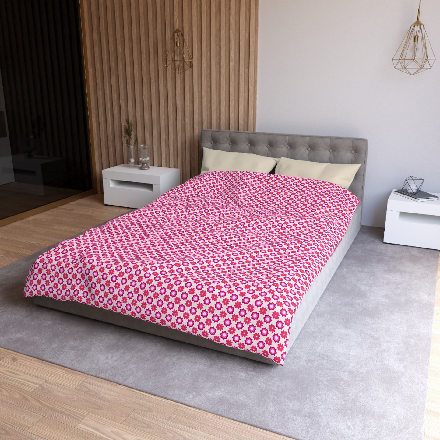 Rosy Star Garden Microfiber Duvet Cover