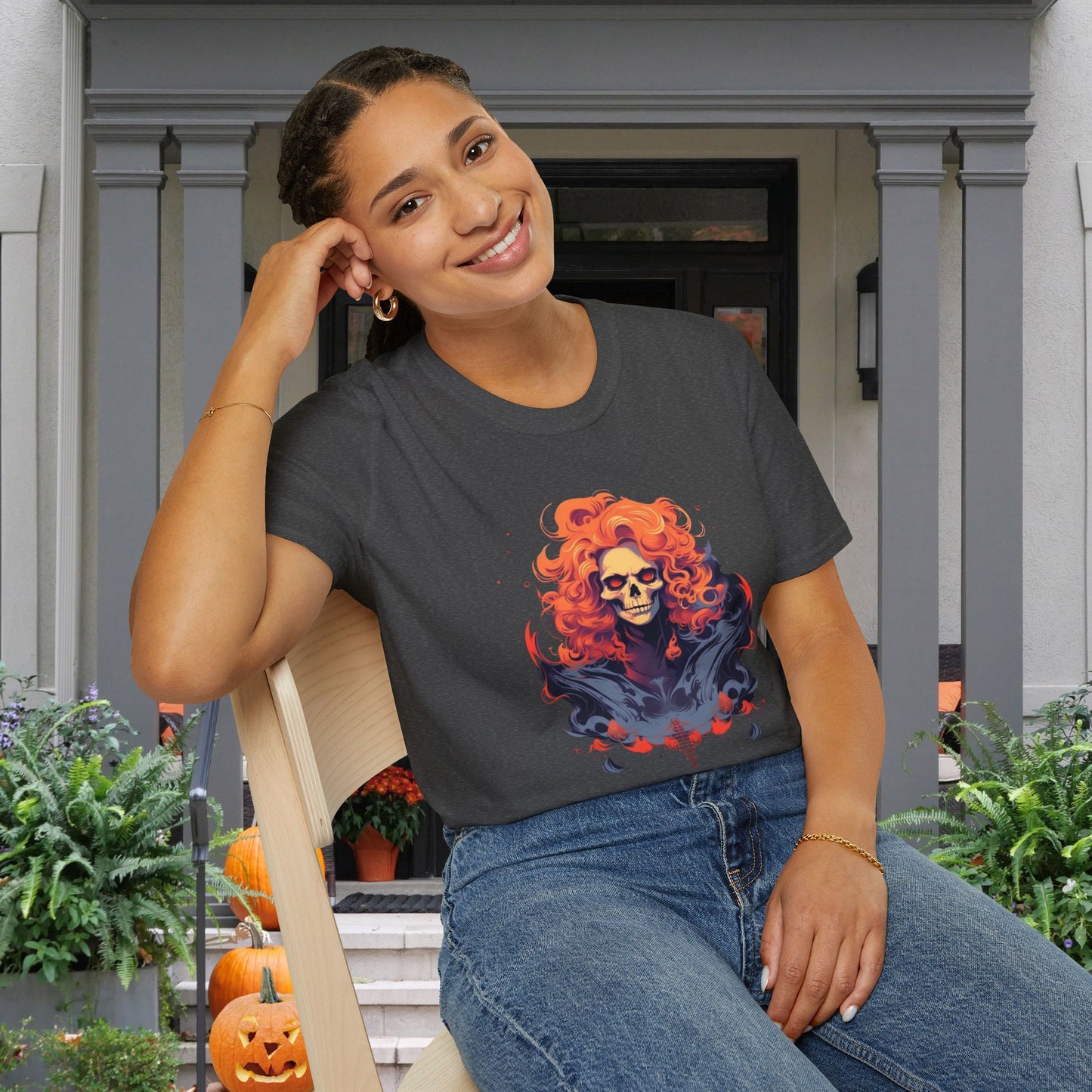Creepy Ghost 8 Adult T-shirt