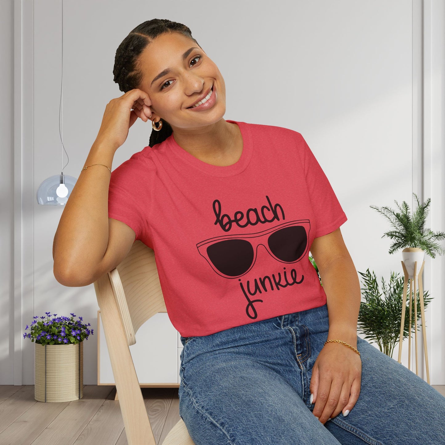 Beach Junkie Adult T-shirt