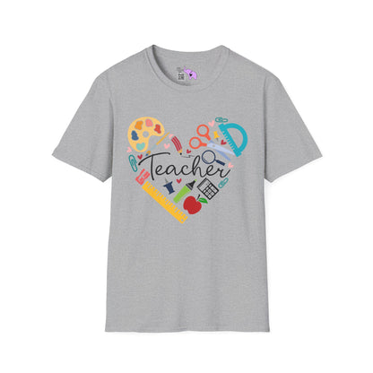 Teacher Supply Heart Adult T-shirt