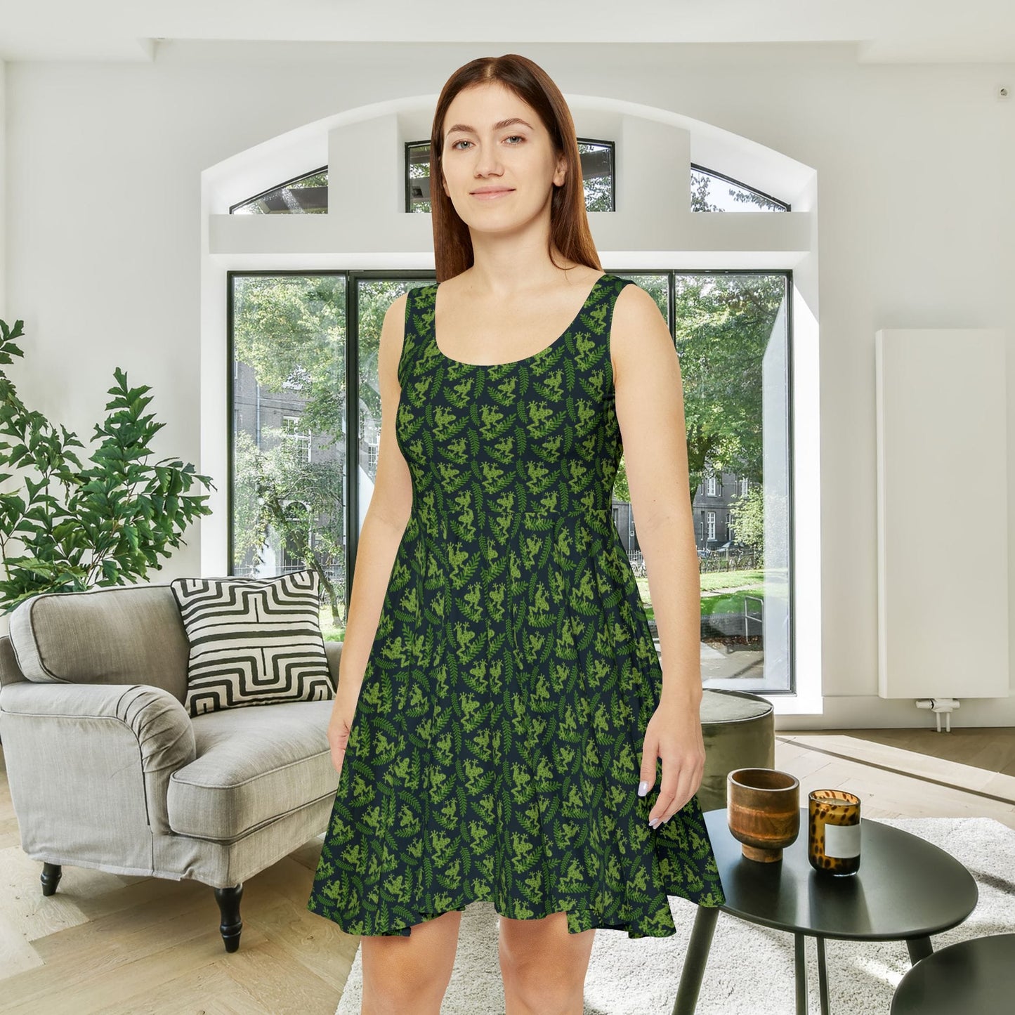 Emerald Canopy Frogs Women's Skater Dress