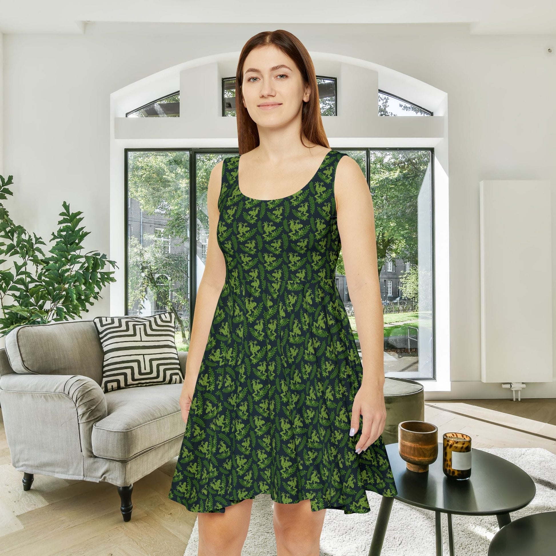 Emerald Canopy Frogs Women's Skater Dress