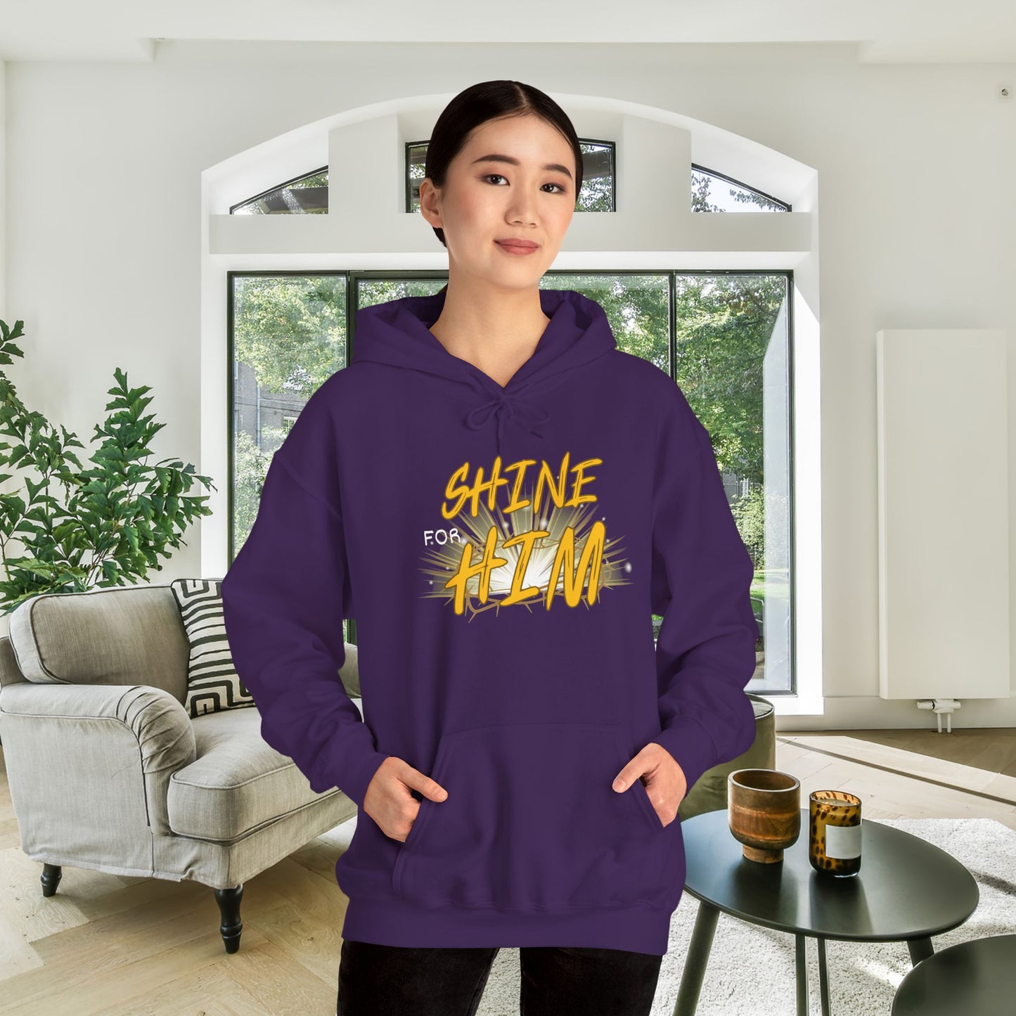 Shine For Him Heavy Blend™ Hooded Sweatshirt