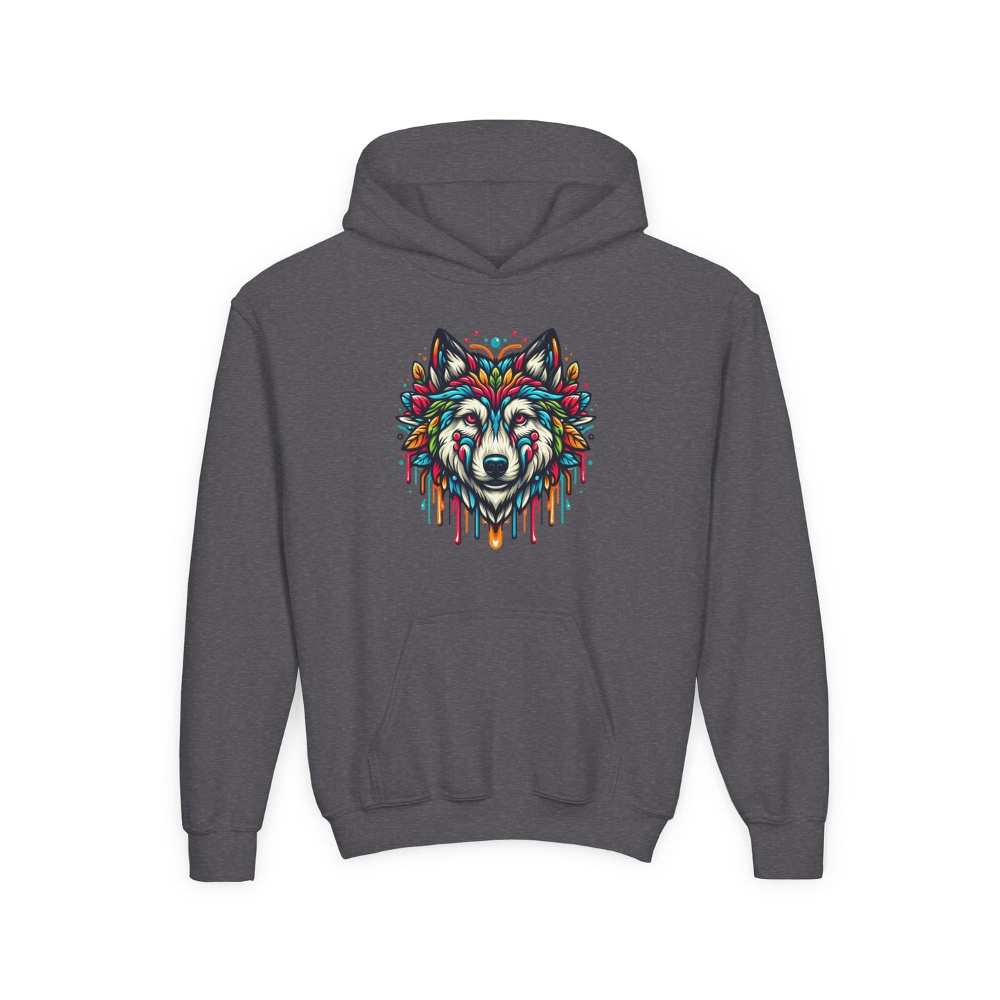Colorful Wolf 2 Youth Hoodie