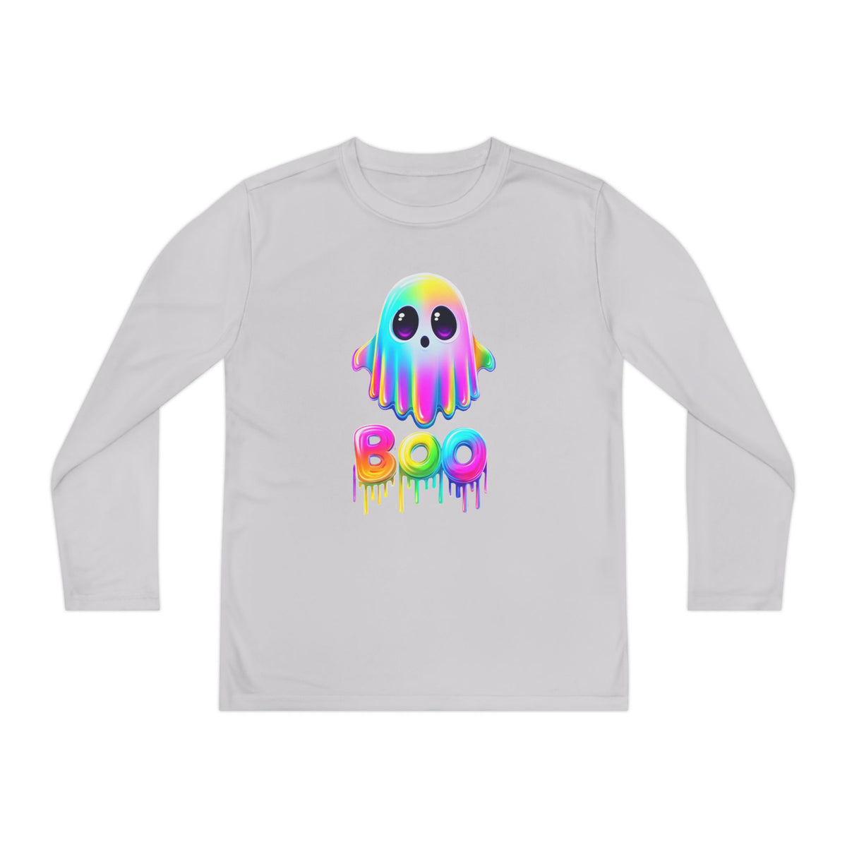 Neon Ghostly Boo Youth Long Sleeve Tee