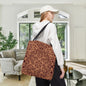 Golden Crimson Star Mandala Canvas Tote Bag