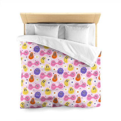 Whimsical Smiley Faces Microfiber Duvet Cover
