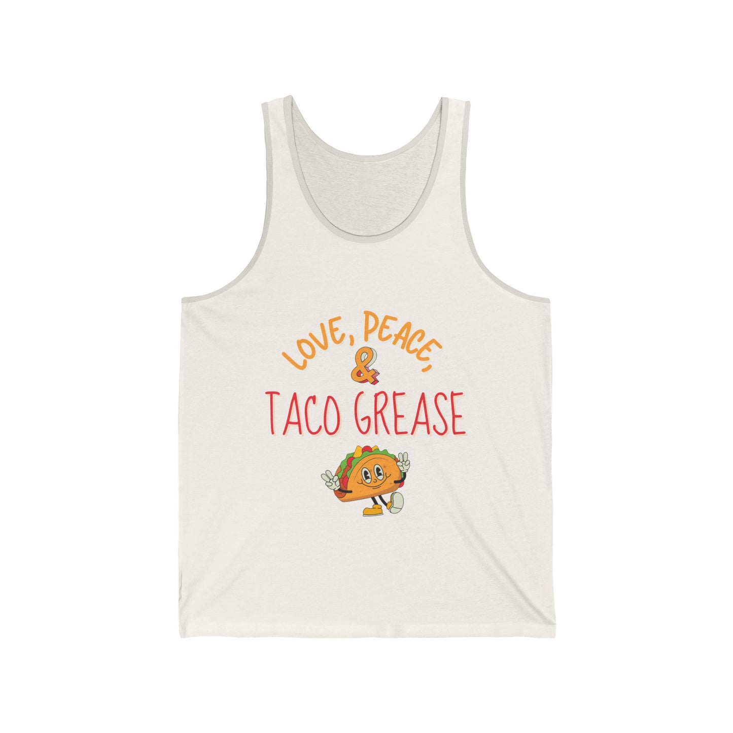 Love, Peace, & Taco Grease Adult Unisex Tank