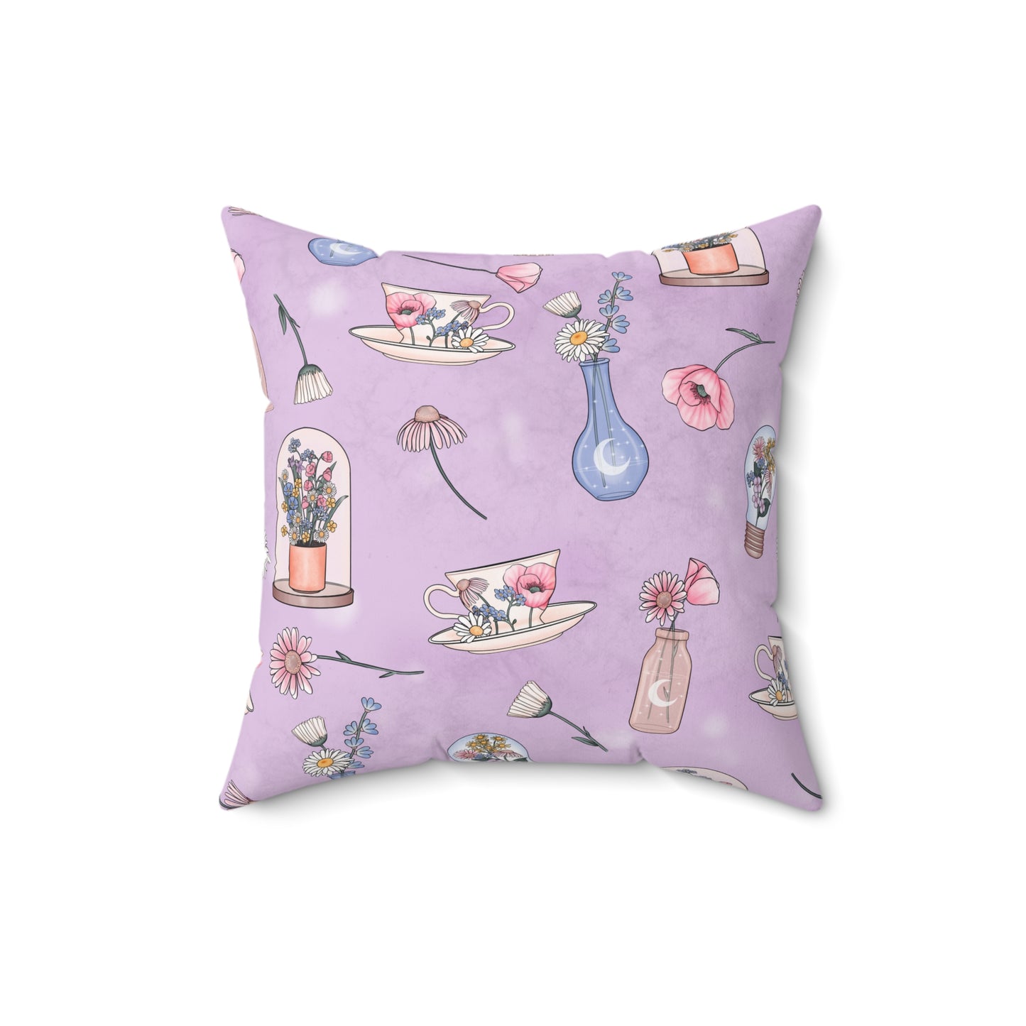 Lilac Meadow Keepsakes Throw Pillow