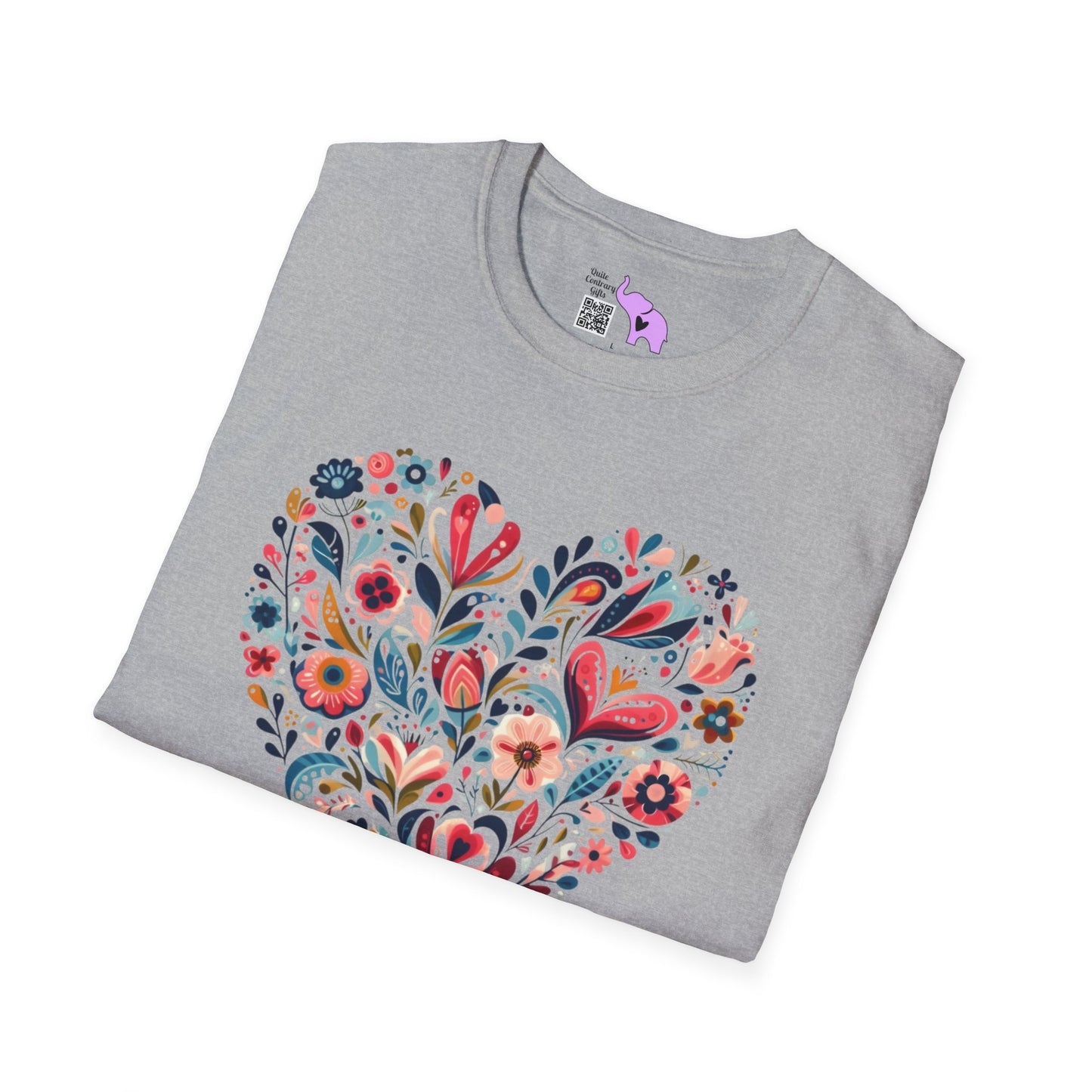 Floral Heart Adult T-shirt