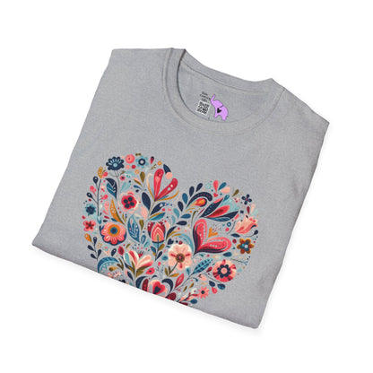 Floral Heart Adult T-shirt