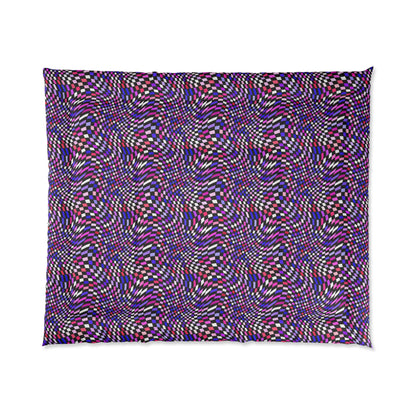 Warped Purple Checkered Comforter