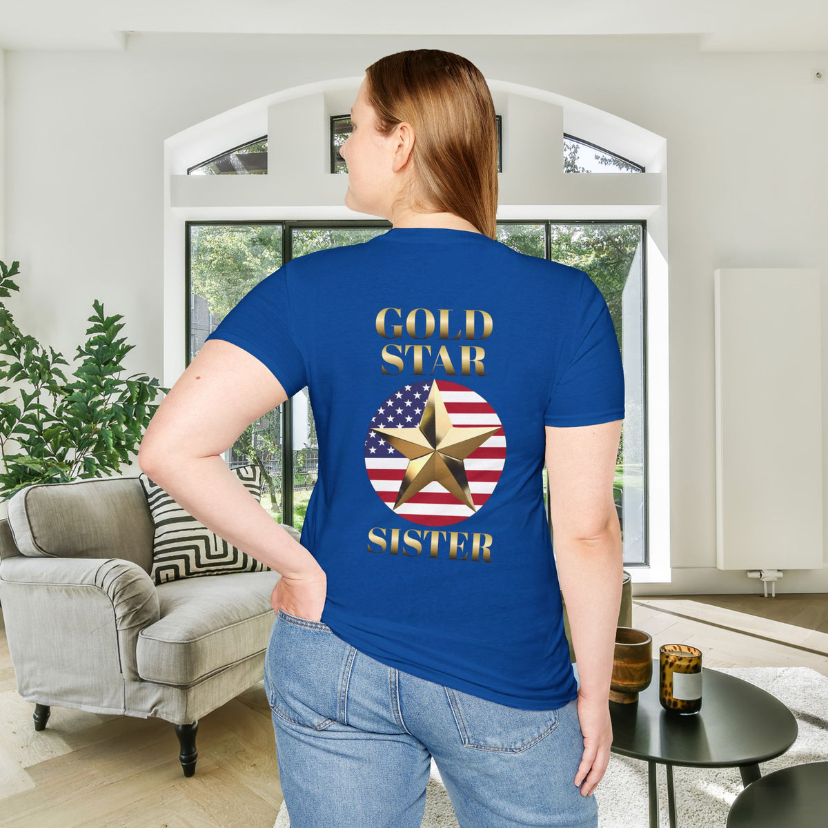Gold Star Sister Forever Proud Adult T-shirt