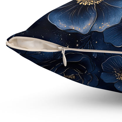 Midnight Sky Blossoms Throw Pillow
