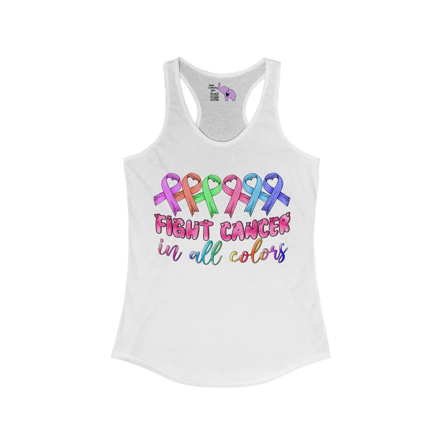 Fight Cancer in All Colors 9 Women's Ideal Racerback Tank