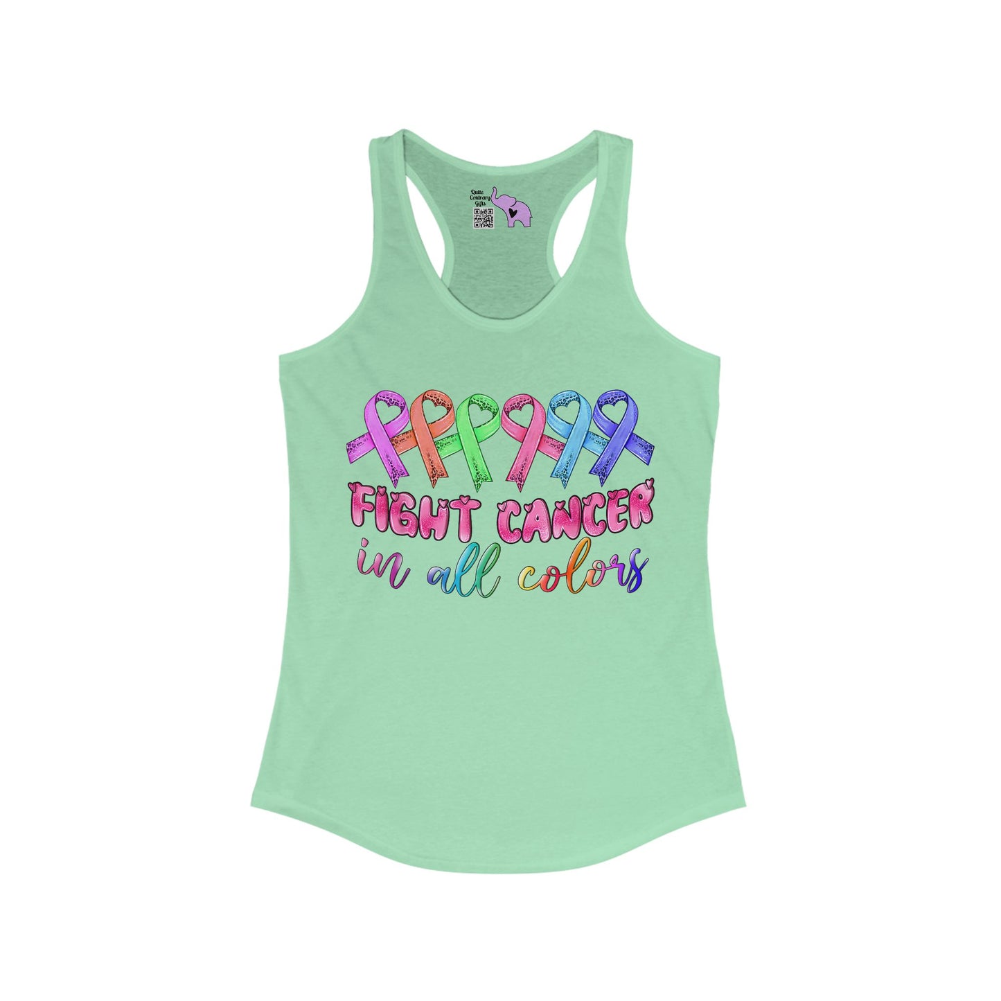 Fight Cancer in All Colors 9 Women's Ideal Racerback Tank