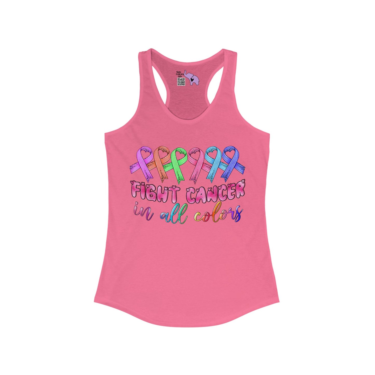 Fight Cancer in All Colors 9 Women's Ideal Racerback Tank