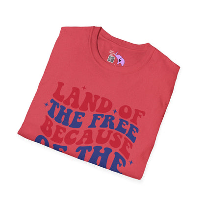 Land of the Free Because of the Brave Adult T-shirt