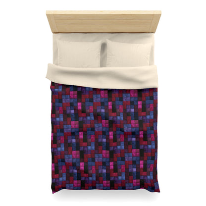 Velvet Mosaic Print Microfiber Duvet Cover