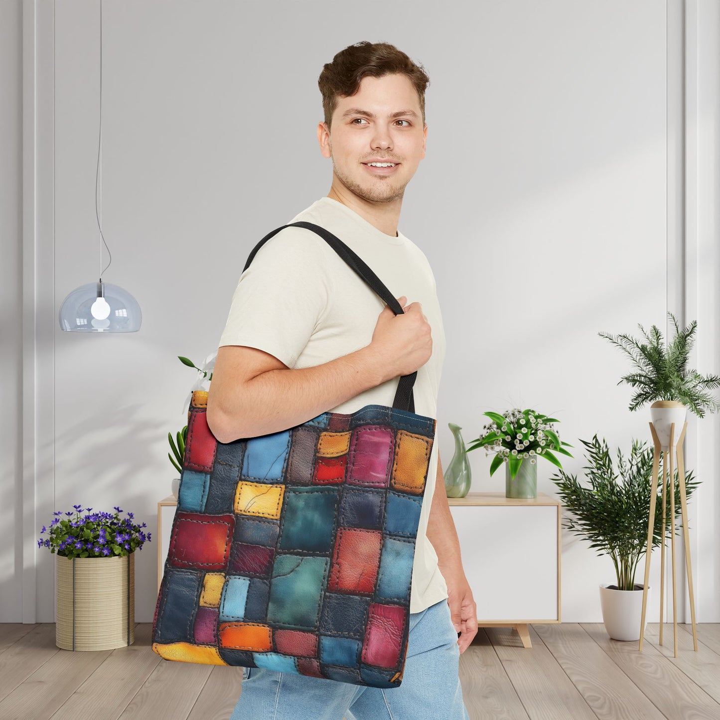 Colorblock Craze Canvas Tote Bag
