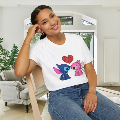 Stitch in Love 2 Adult T-shirt