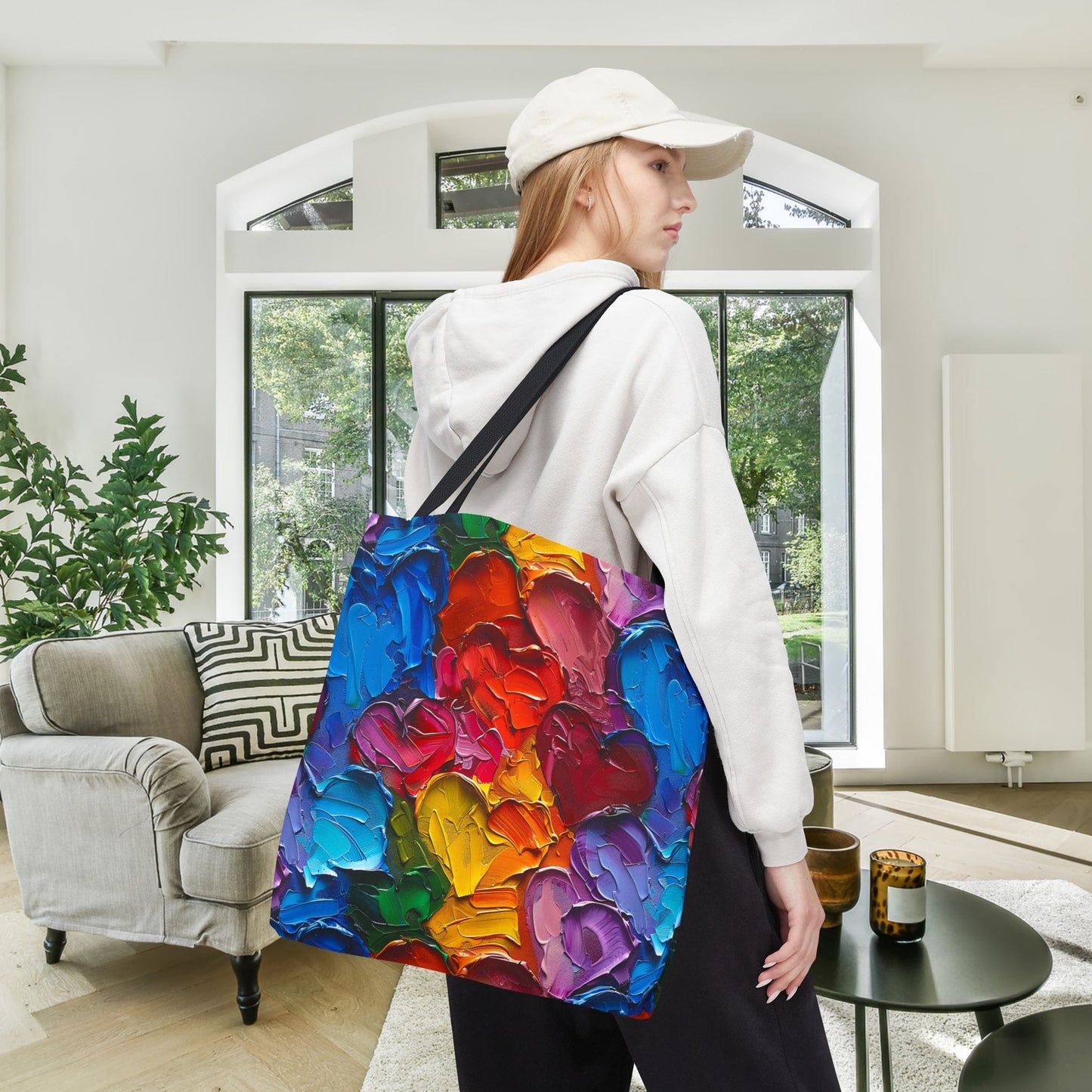 Palette Knife Hearts Canvas Tote Bag