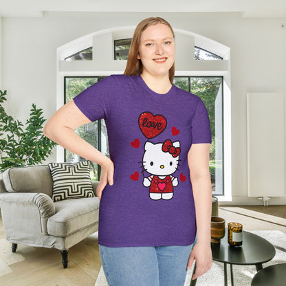 Valentines Hello Kitty Love Adult Unisex Tshirt