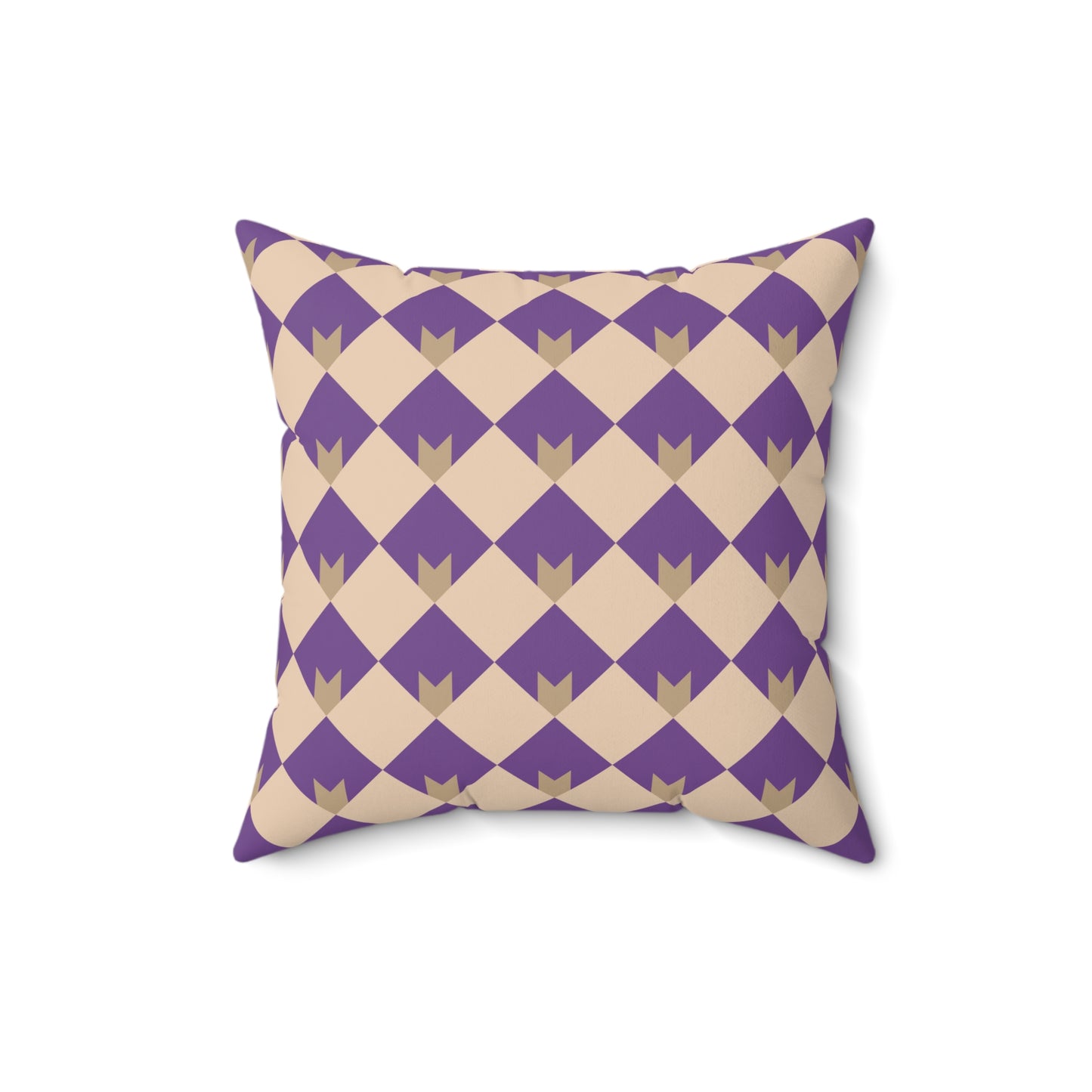 Diamond Bloom-Amethyst & Cream Throw Pillow