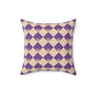 Diamond Bloom-Amethyst & Cream Throw Pillow