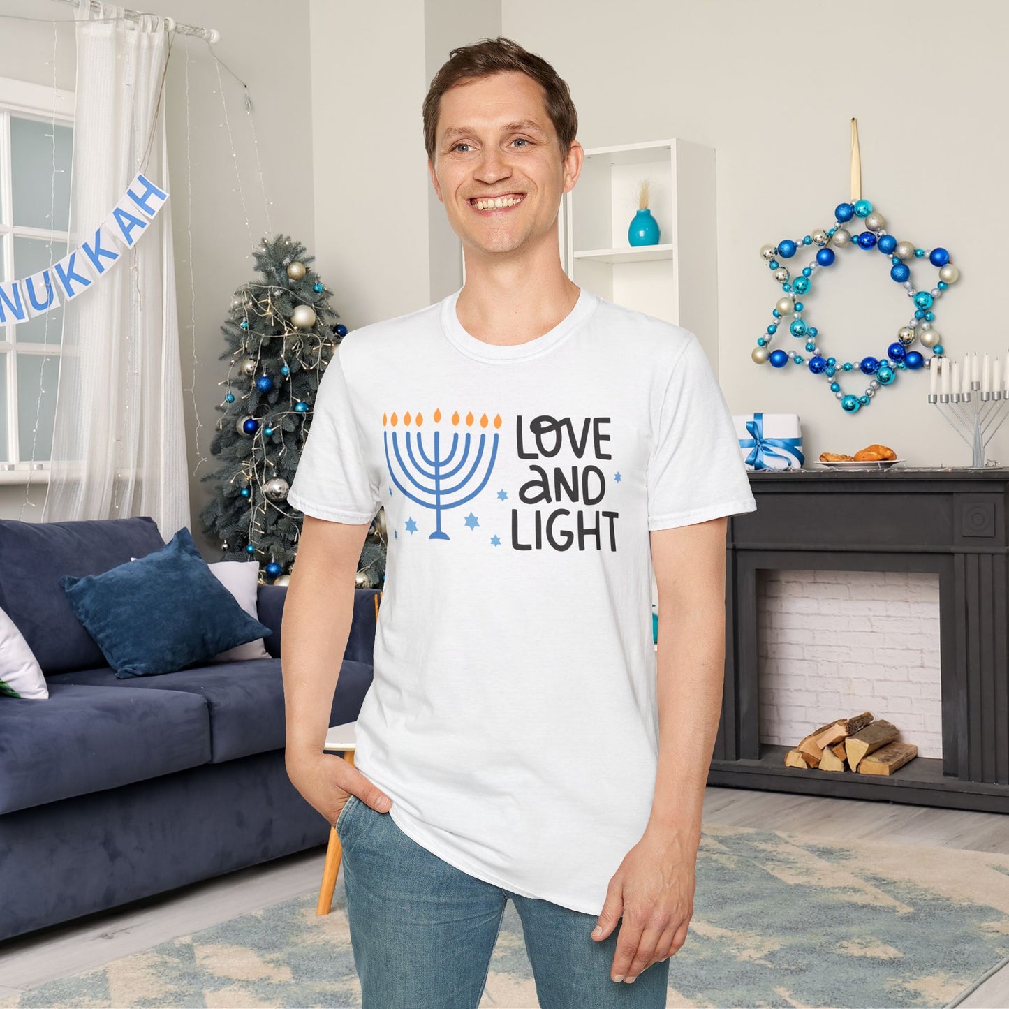 Hanukkah Love & Light 2 Adult T-shirt