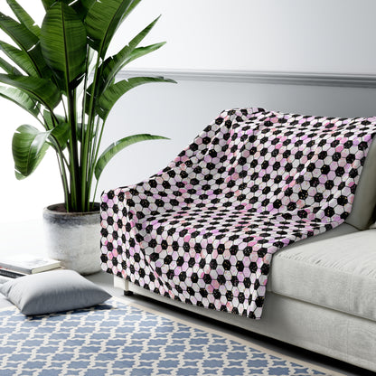 Pink Soccer Fever Fleece Blanket