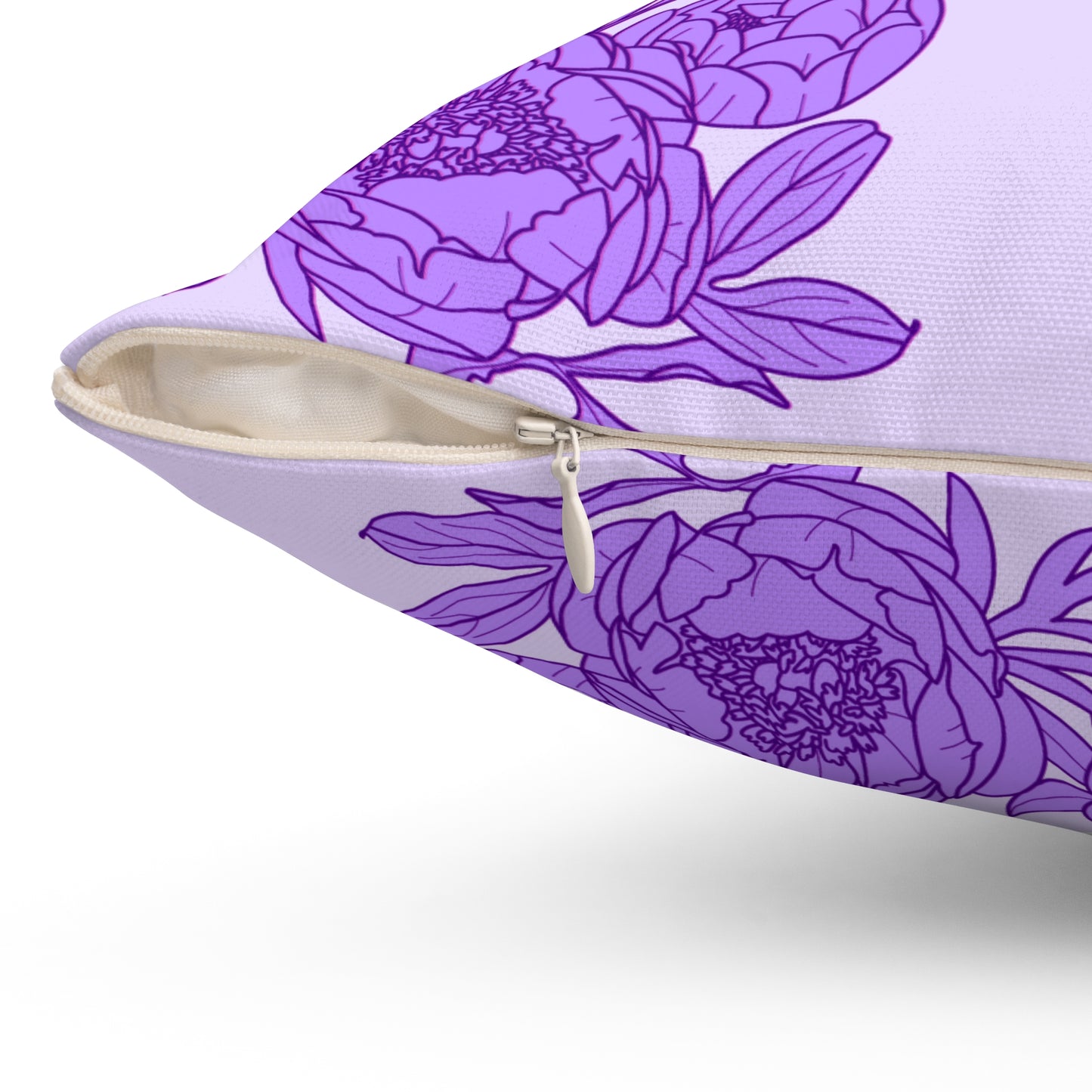 Royal Orchid Peonies Throw Pillow