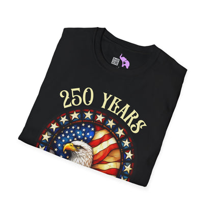 250 Years of Greatness (Stained Glass Eagle) Adult T-shirt
